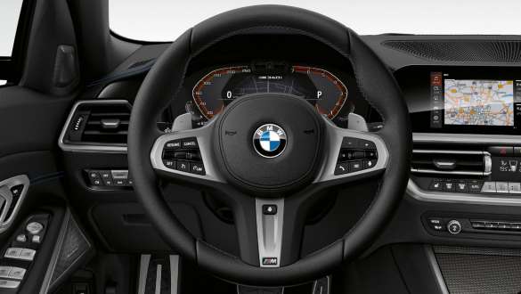 Poste de conduite Variable Sport Steering de la BMW M340i xDrive Berline G20 2020 Variable Sport Steering de la BMW M340i xDrive Berline G20 2020 Saphirschwarz metallic, poste de conduite, intérieur