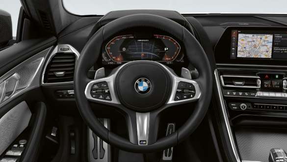 Volant M en cuir, BMW M850i xDrive Gran Coupé Volant M en cuir de la BMW M850i xDrive Gran Coupé G16 2019, habitacle