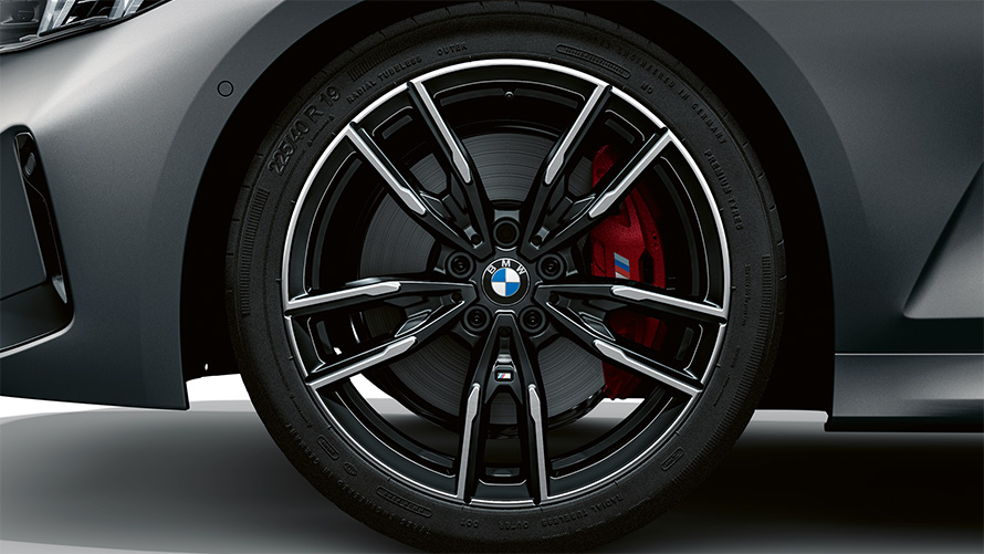 BMW M340i xDrive Berline G20 BMW Individual Frozen Pure Grey métallisé jantes BMW M 19" en alliage léger à doubles rayons 792 M Bicolor Jetblack