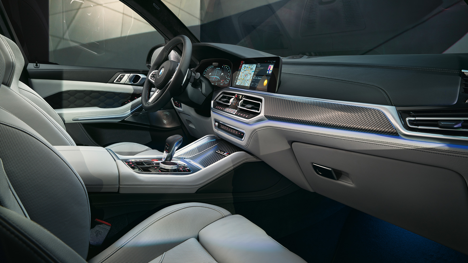 Console centrale de la BMW X5 M Competition avec sélecteur de vitesse M Console centrale de la BMW X5 M Competition avec sélecteur de vitesse M, intérieur F95
