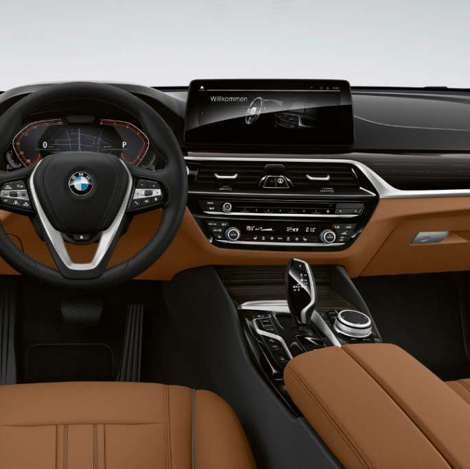 Équipement de base de la BMW Série 6 Gran Turismo G32 620d 2020, cuir Dakota Cognac/Schwarz, habitacle 